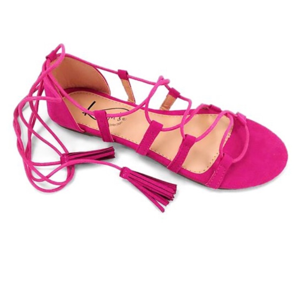 Fuchsia Tassel Gladiator Sandal